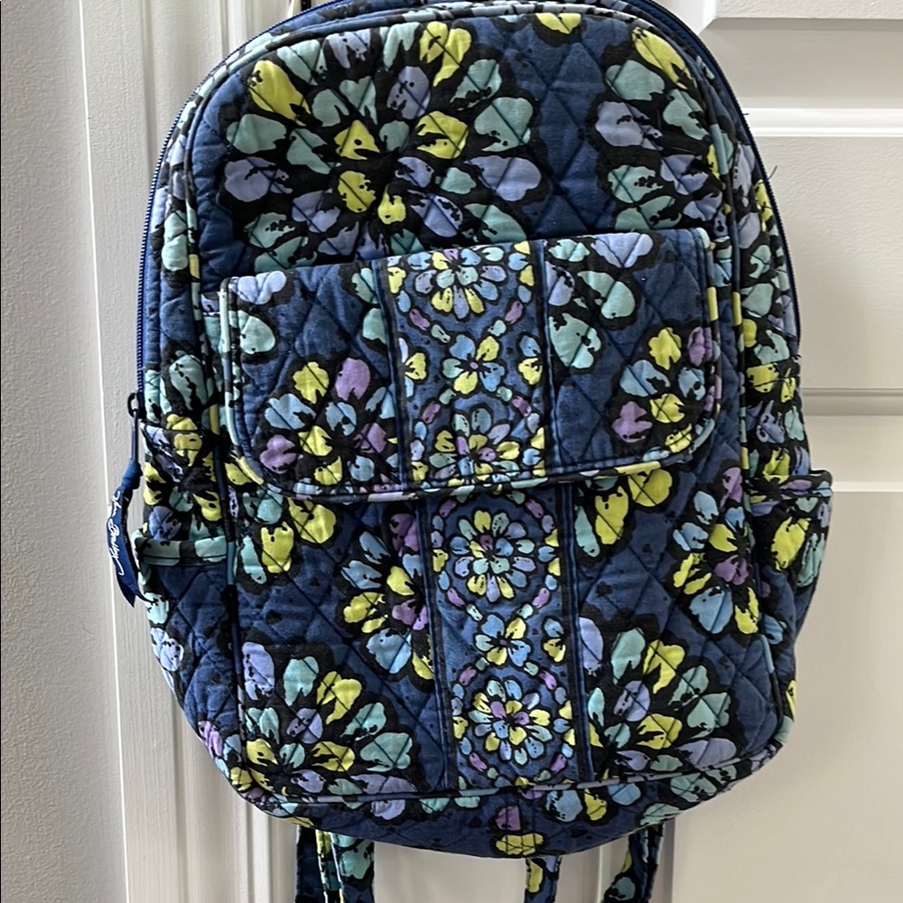Vera Bradley Blue and Yellow Quilted Backpack